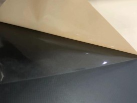 TPU离型膜杏色 厚0.03mm复合布料zc免热熔膜 贴合